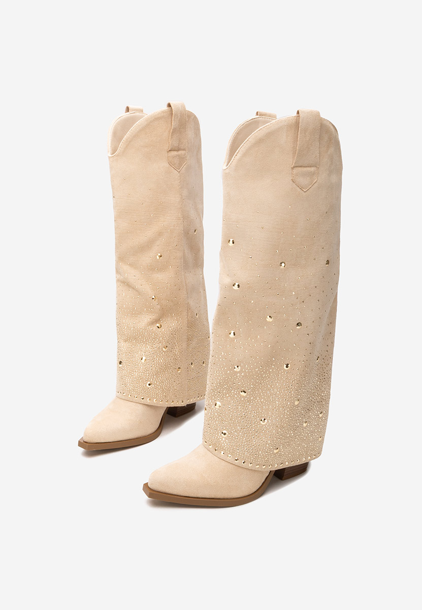 Stivali con tacco Millie beige