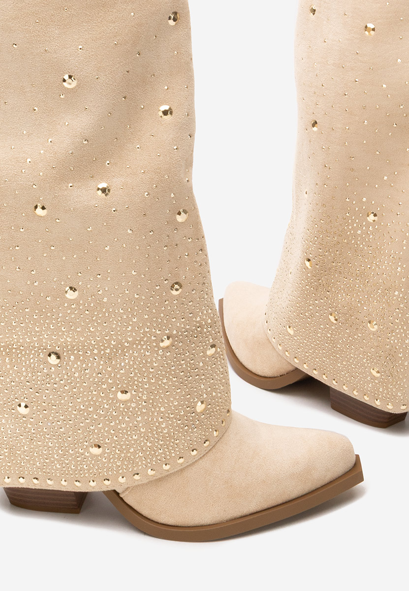 Stivali con tacco Millie beige