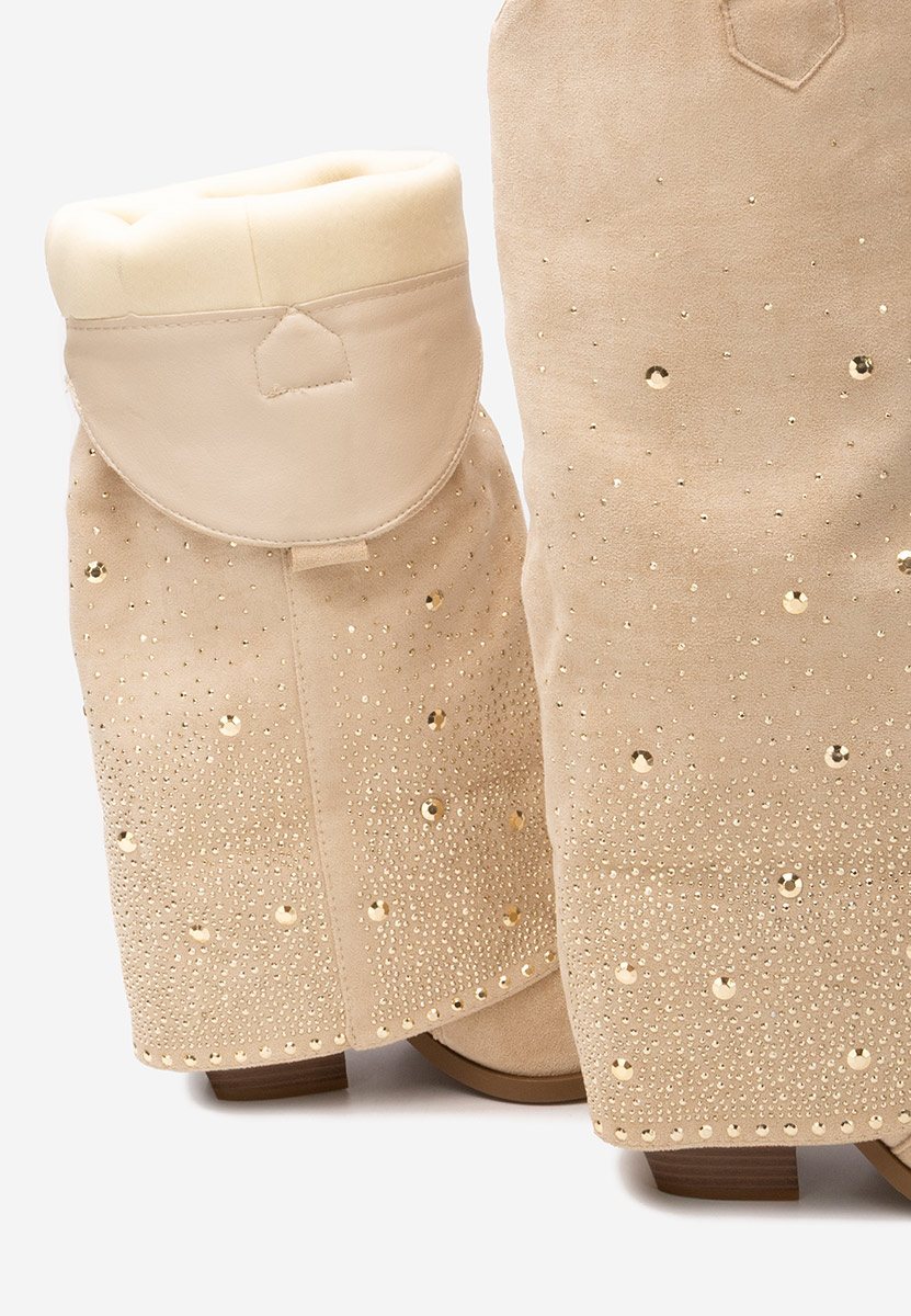 Stivali con tacco Millie beige