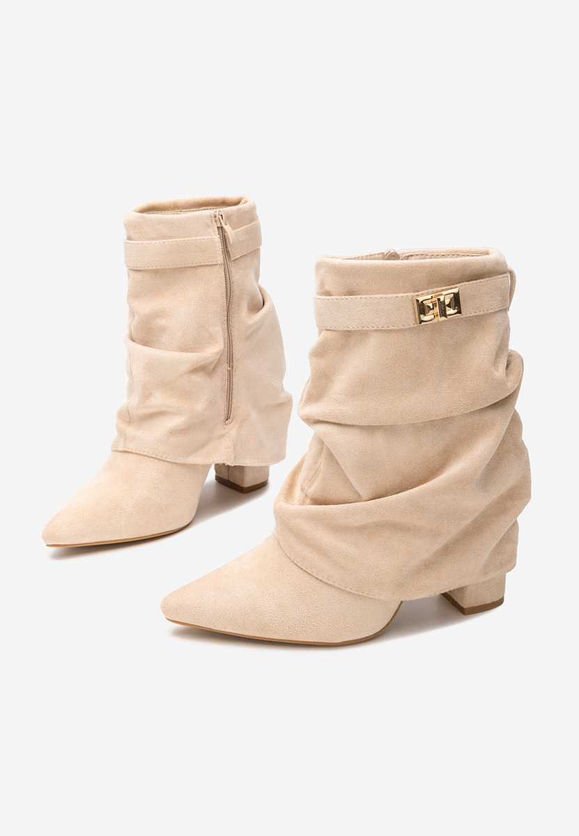 Tronchetti con tacco largo Liamia beige