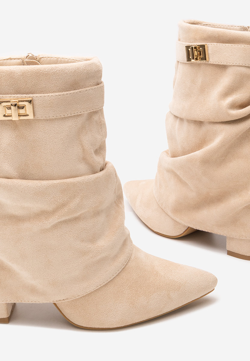 Tronchetti con tacco largo Liamia beige