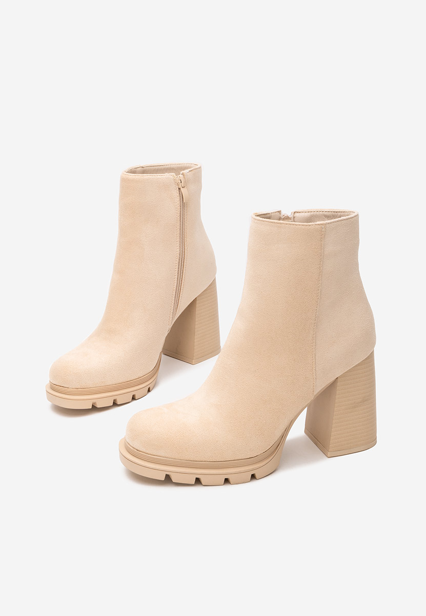 Tronchetti con tacco largo Neolia beige