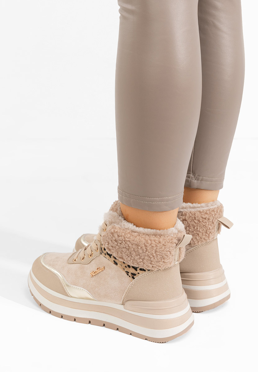 Sneakers donna alte Lisaia cachi