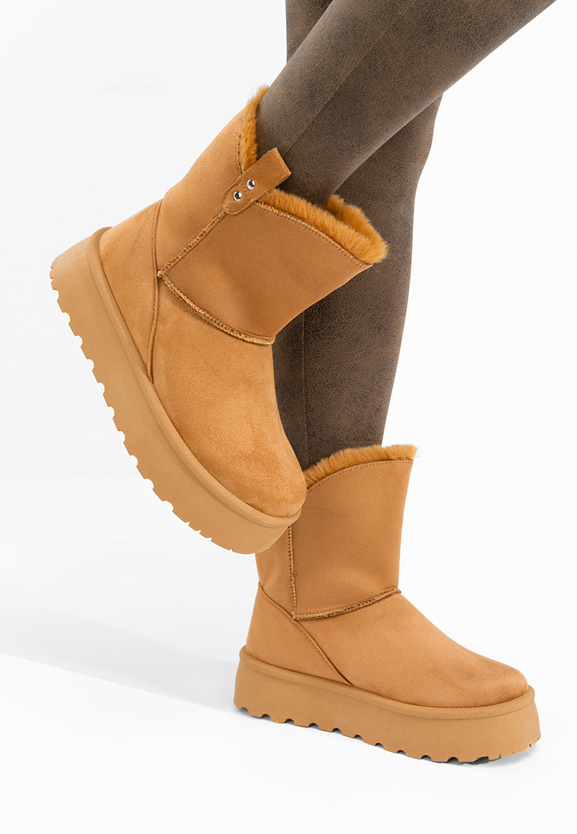 Stivali con piattaforma Reika camel