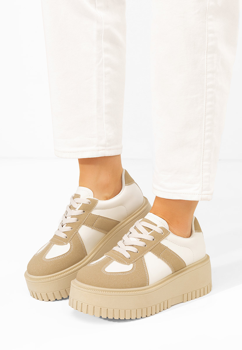 Sneakers con plateau Michele camel