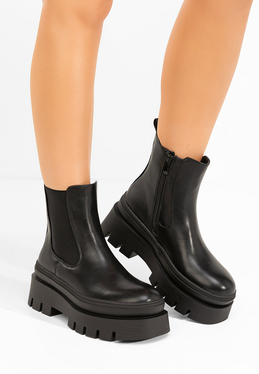 Stivaletti con plateau Mayte nero