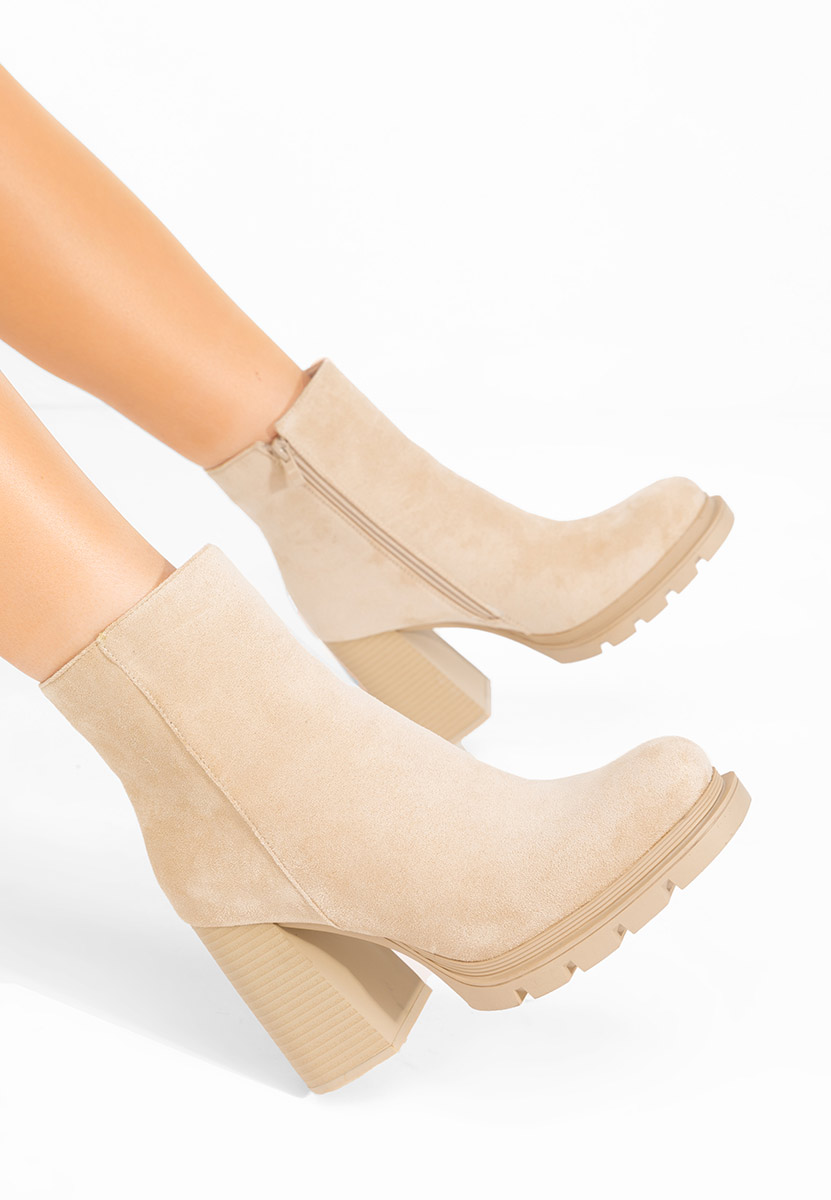 Tronchetti con tacco largo Neolia beige