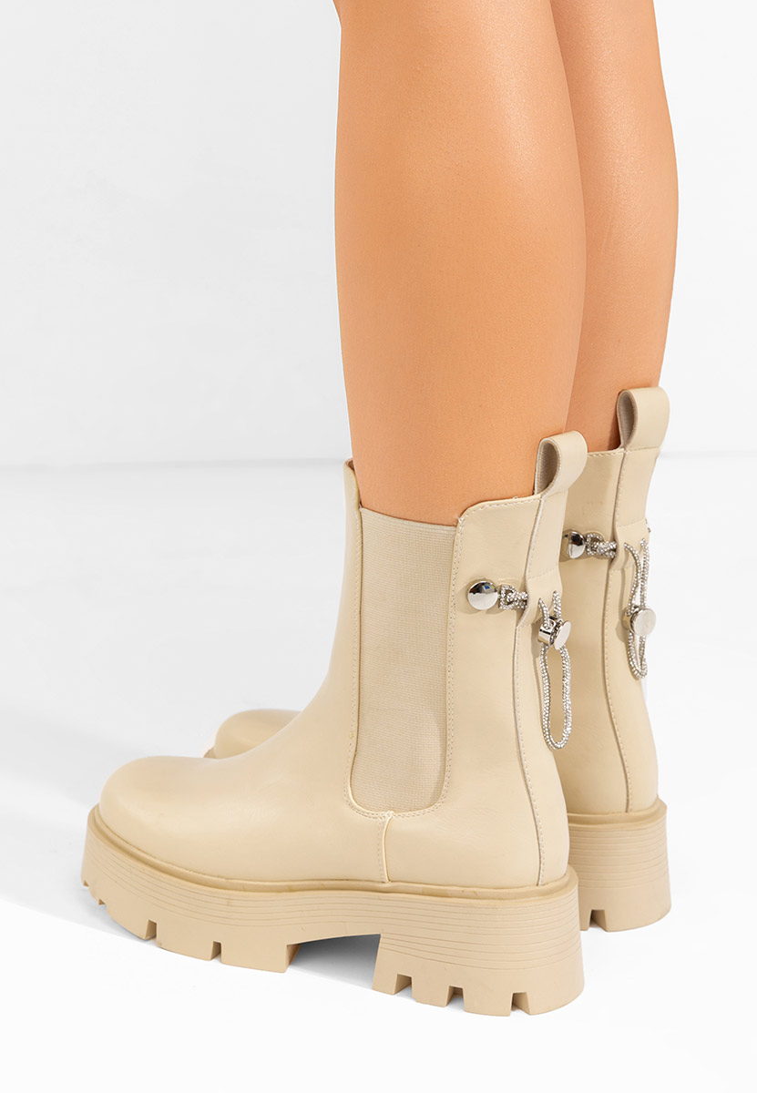 Stivaletto chelsea donna Massie beige