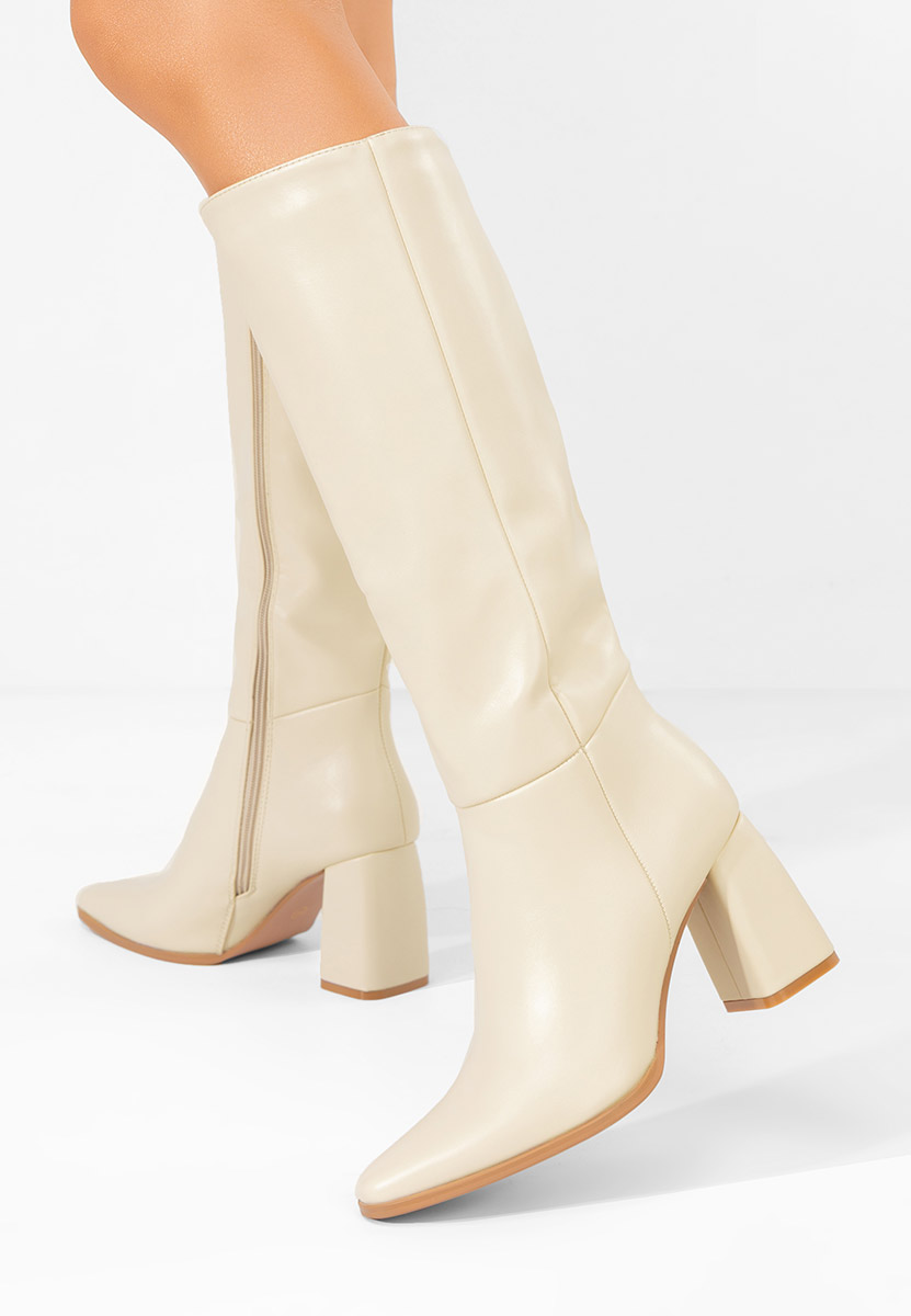 Stivali con tacco Avelia beige
