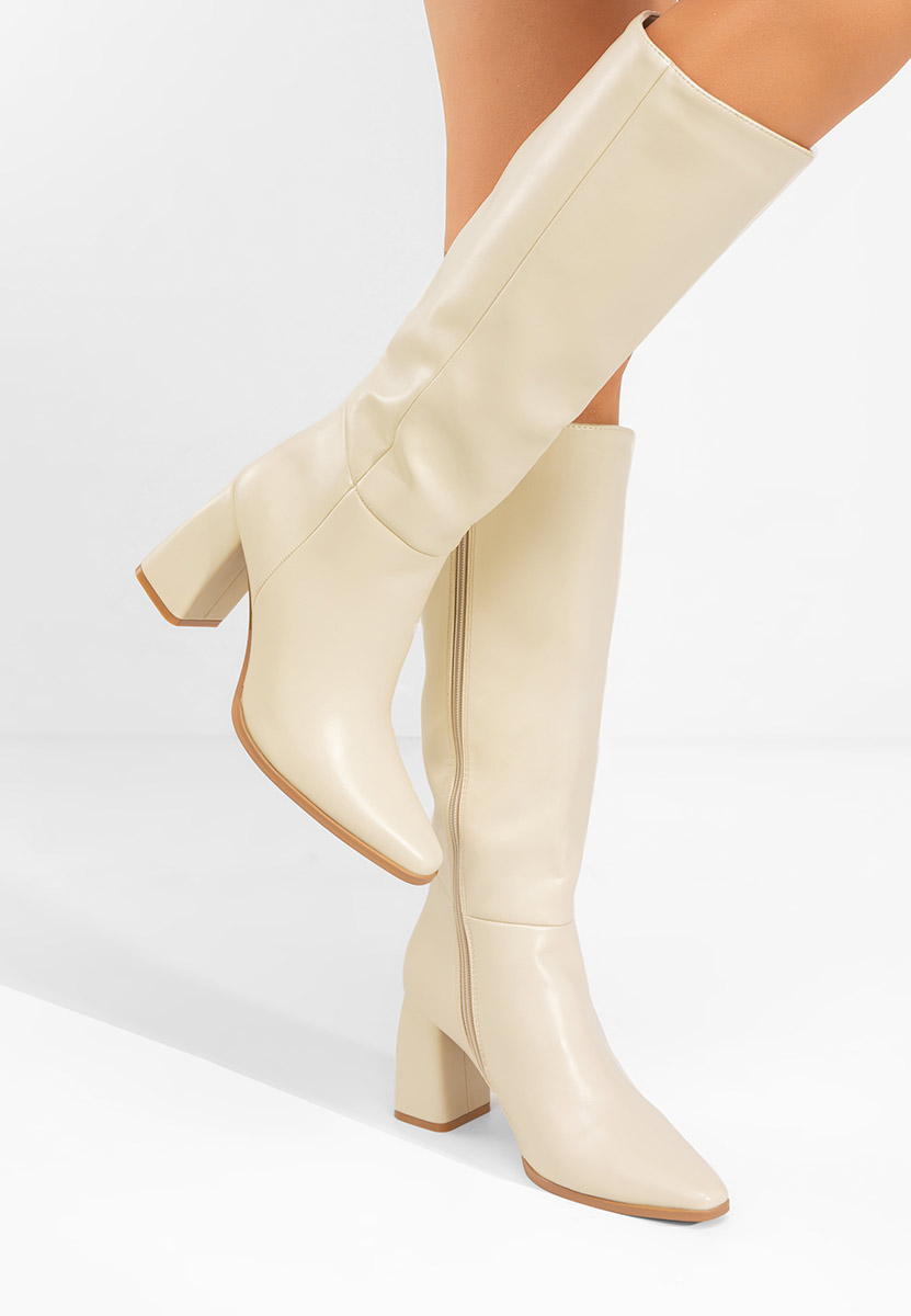 Stivali con tacco Avelia beige