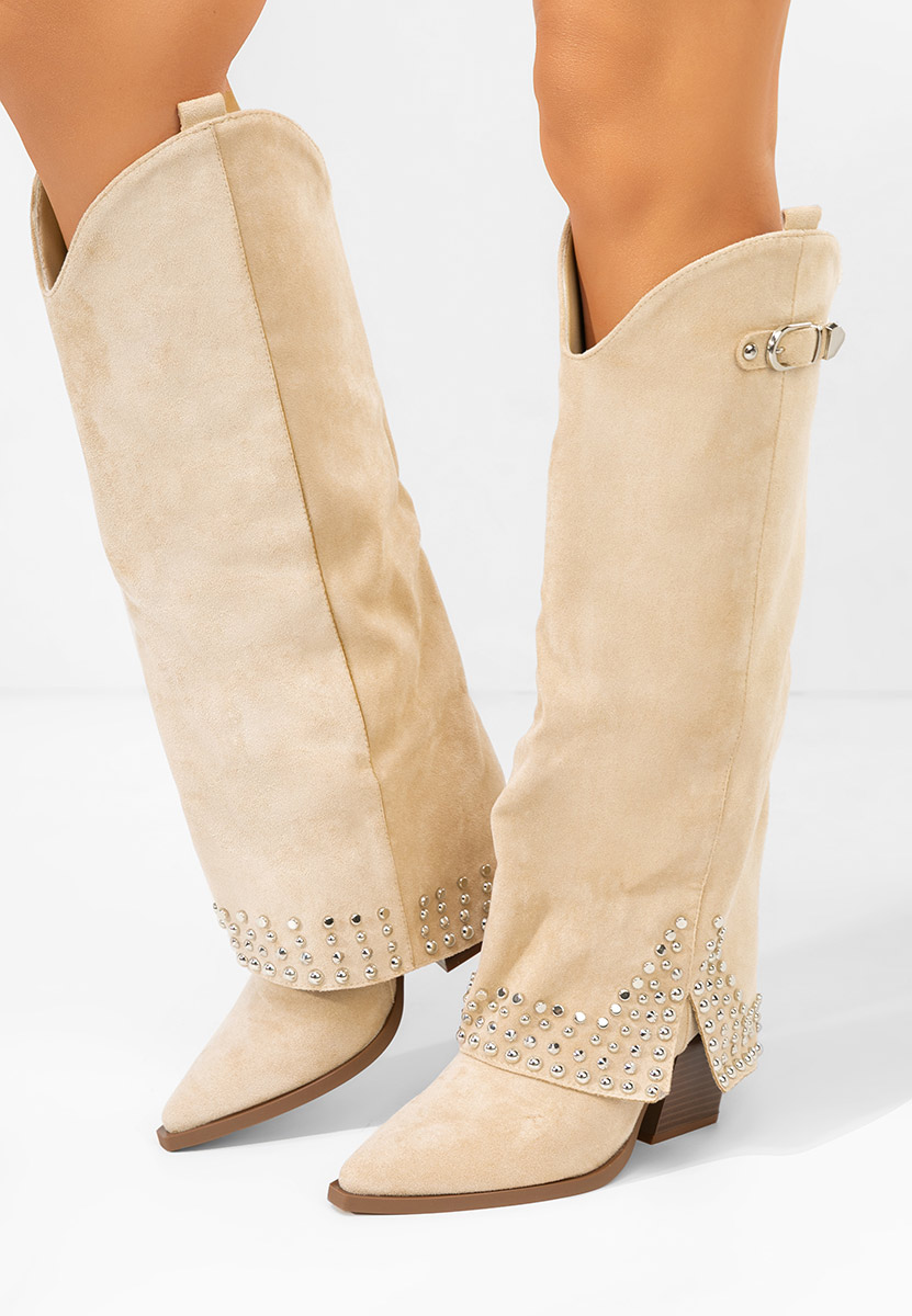 Stivali con tacco Raffaela beige