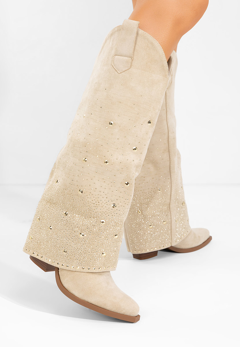 Stivali con tacco Millie beige