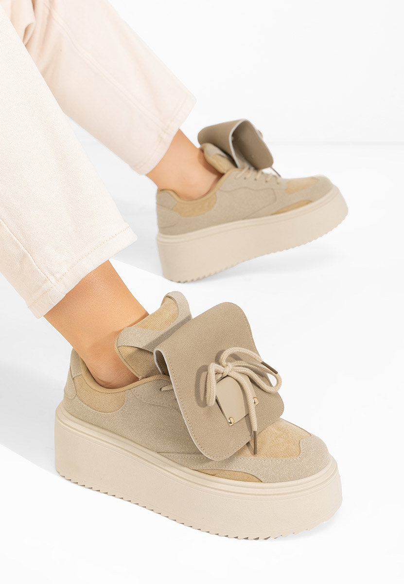 Sneakers con plateau Oliveia cachi