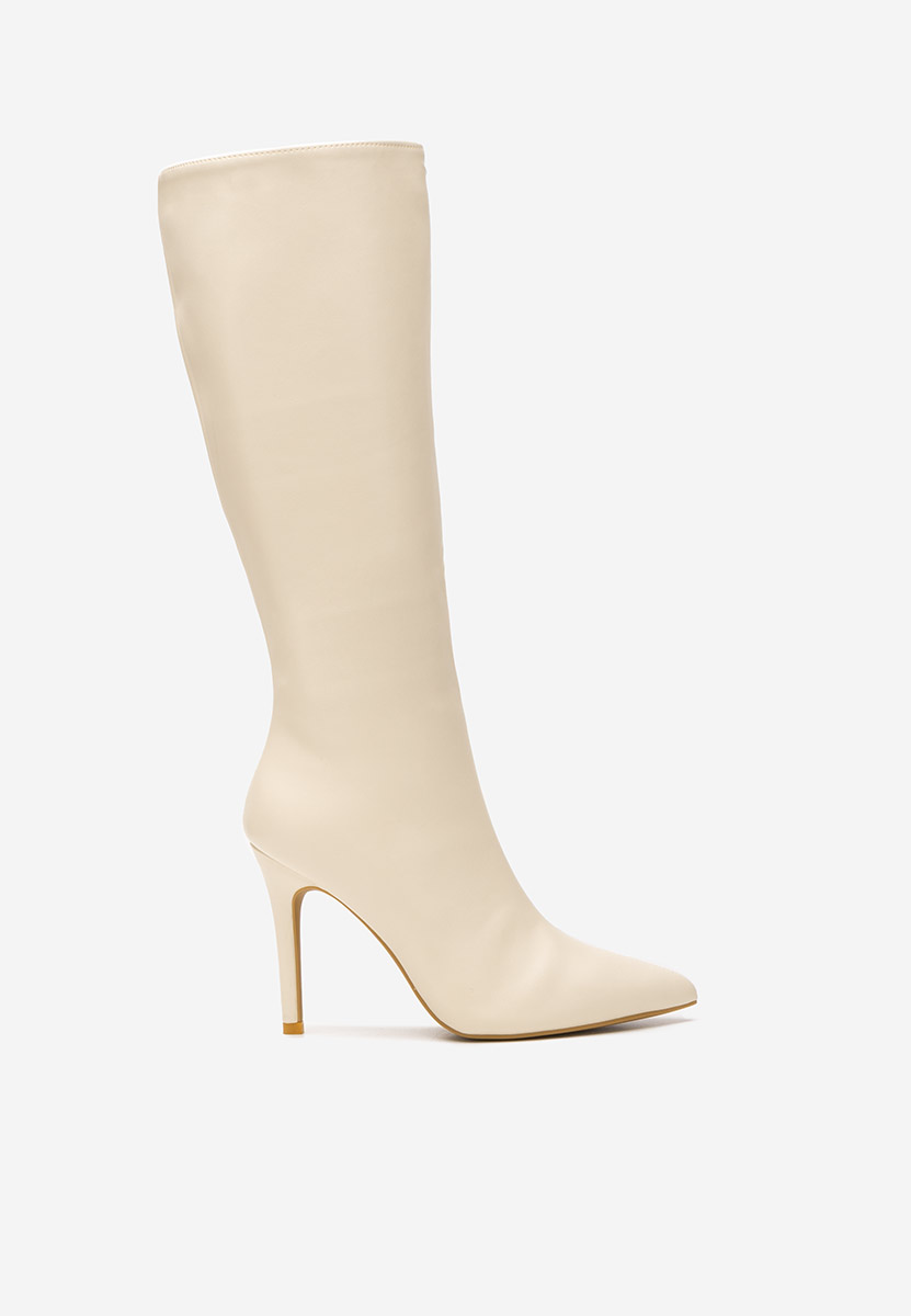 Stivali tacco a spillo Kiva beige