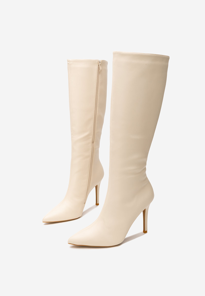 Stivali tacco a spillo Kiva beige