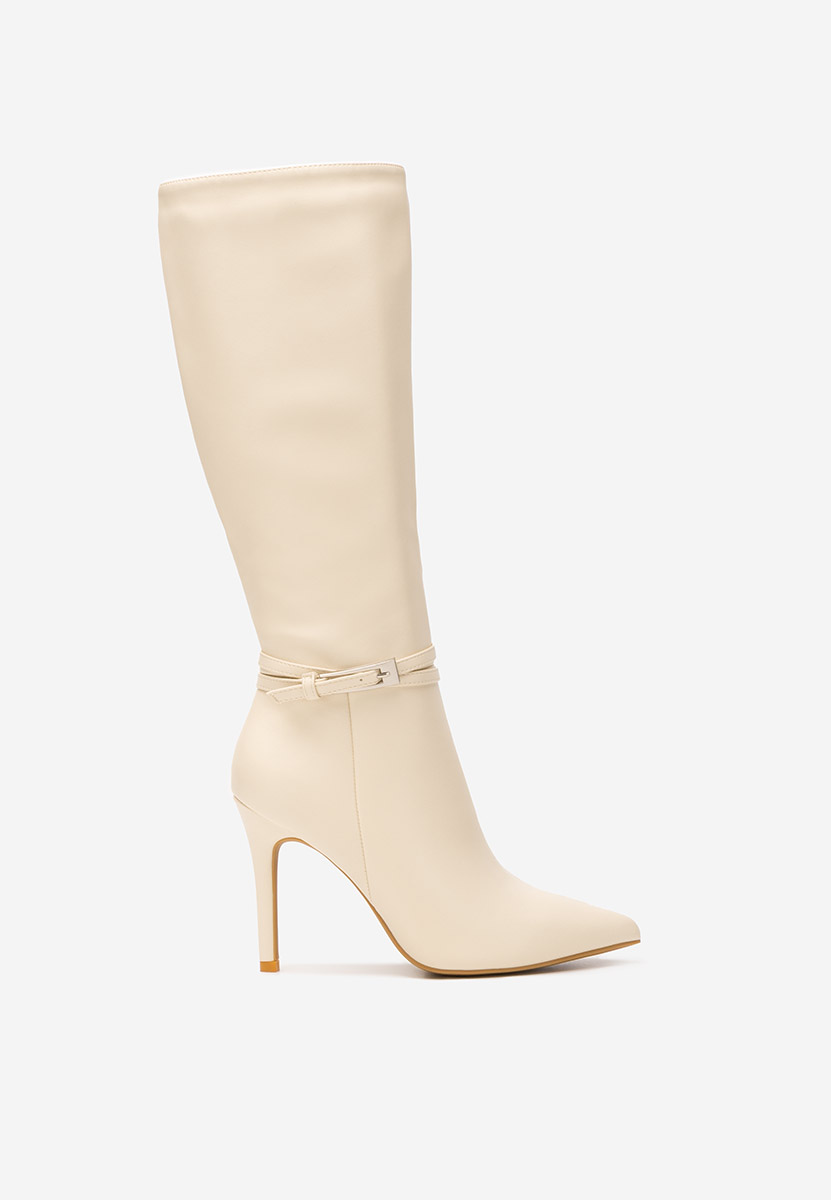 Stivali tacco a spillo Nivora beige