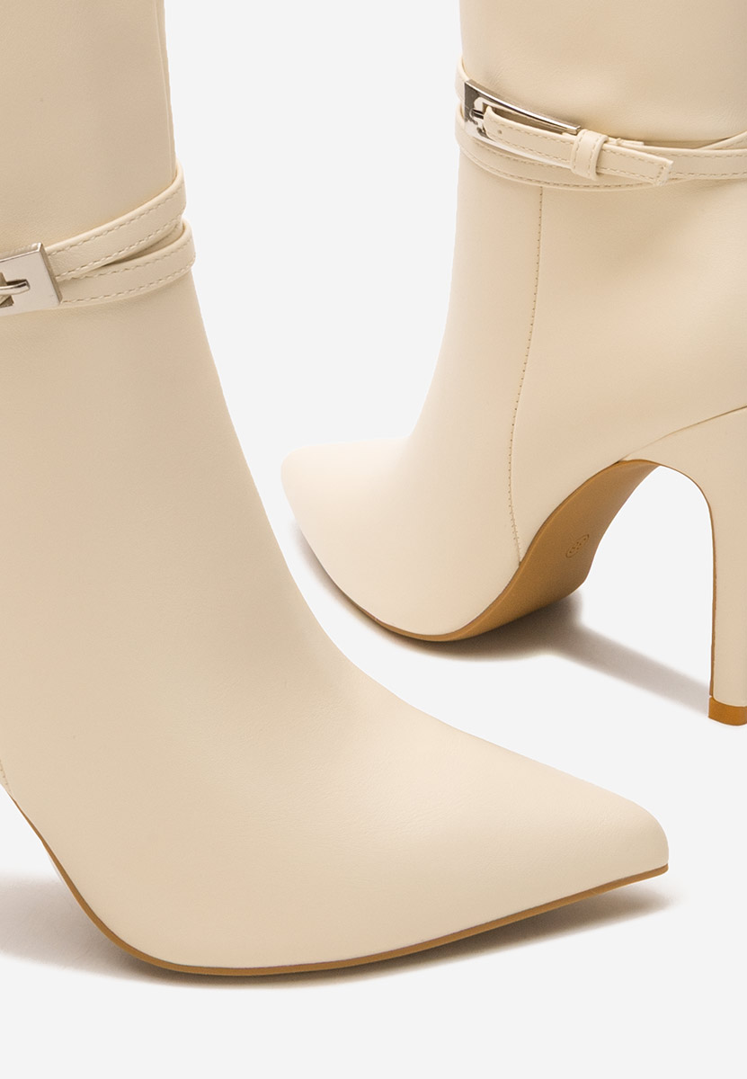 Stivali tacco a spillo Nivora beige