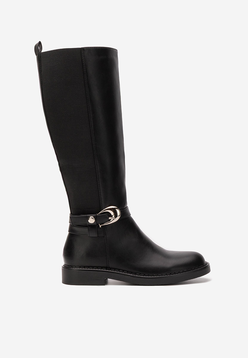 Stivali alti senza tacco Cevina nero