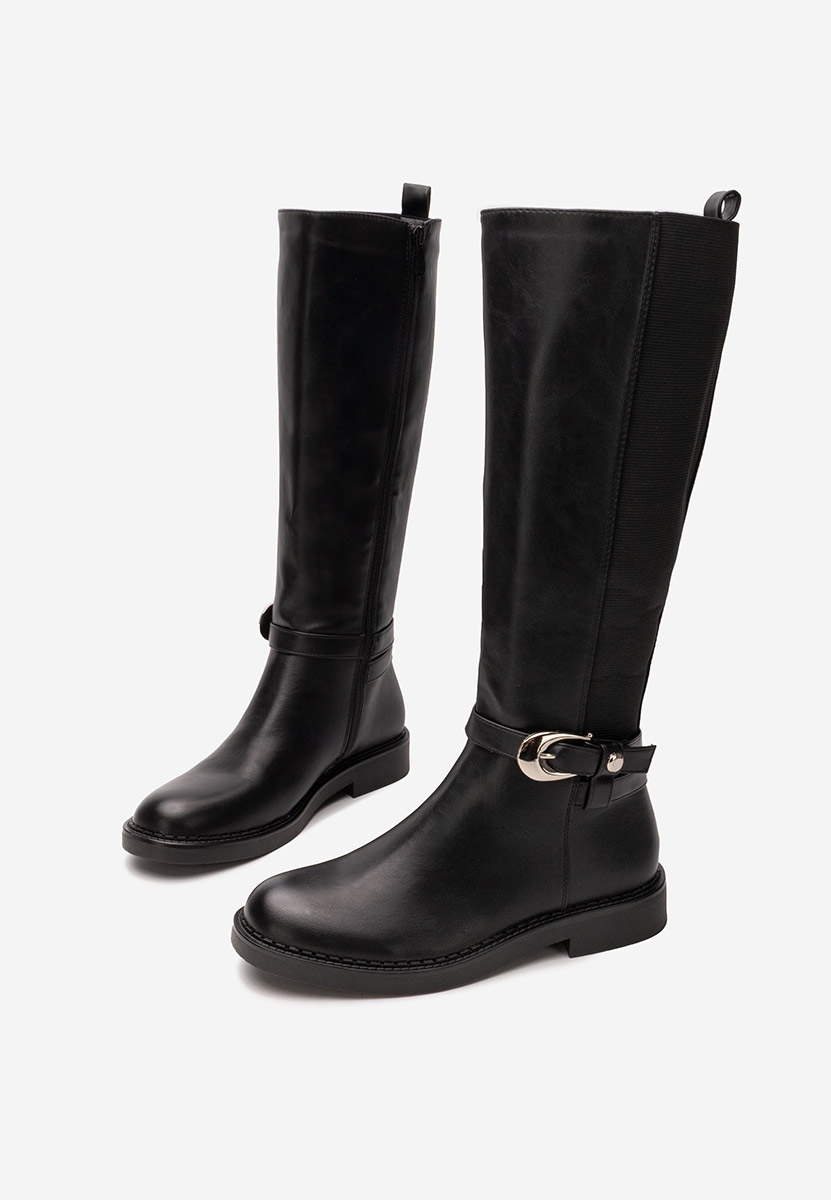 Stivali alti senza tacco Cevina nero