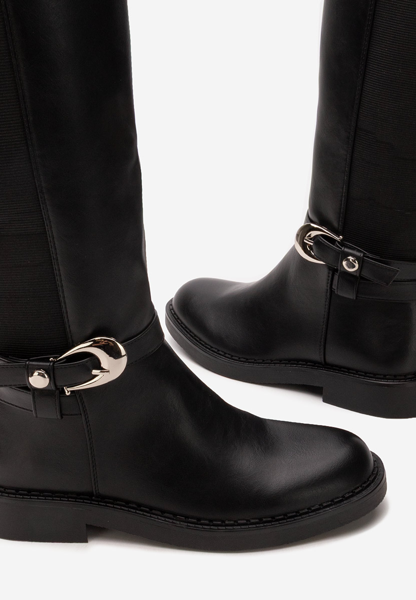 Stivali alti senza tacco Cevina nero