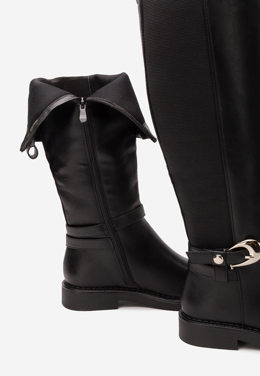 Stivali alti senza tacco Cevina nero