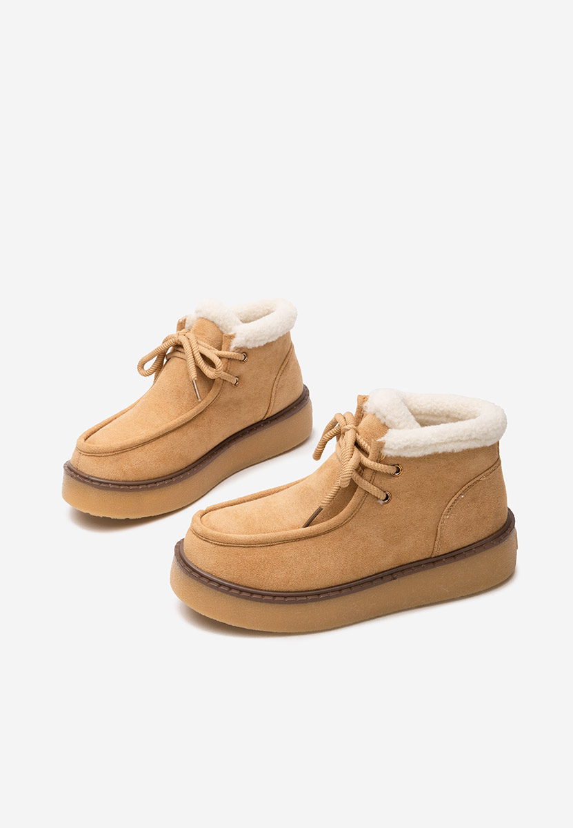 Stivaletti con plateau Novira camel