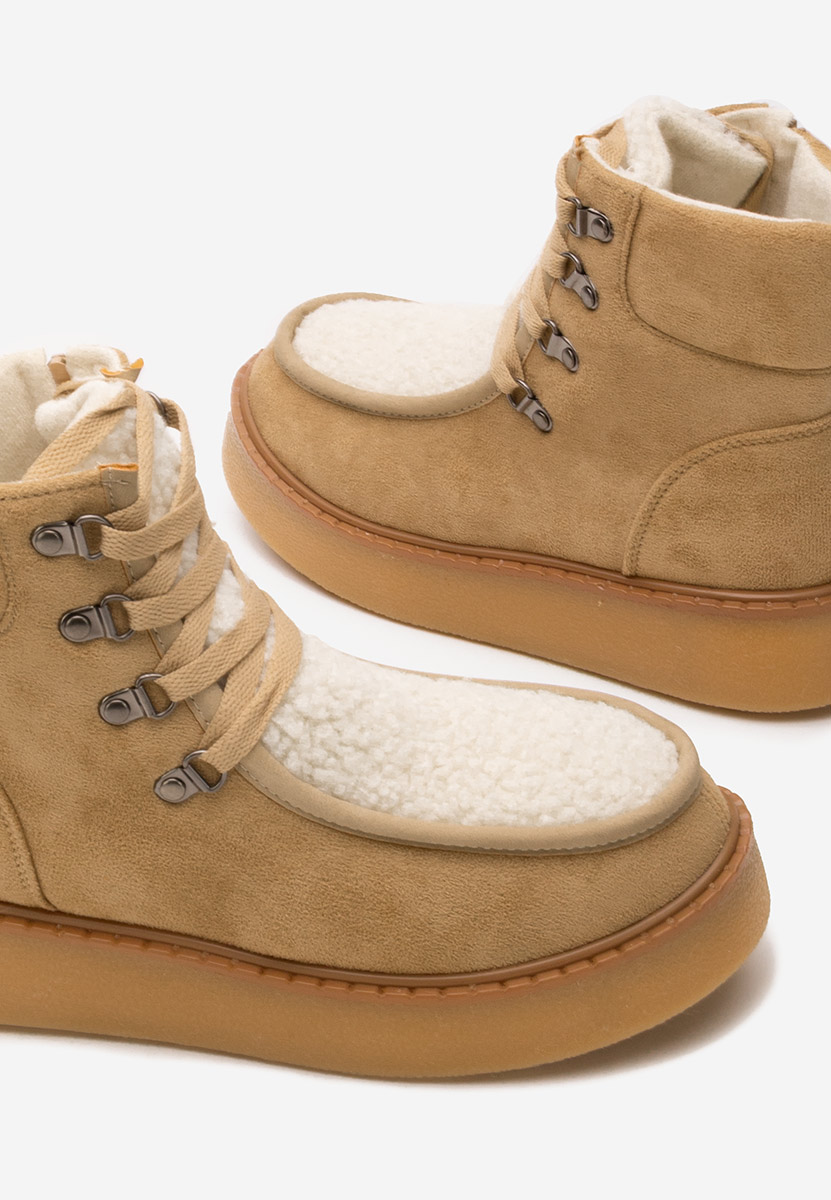 Stivaletti con plateau Liraia cachi