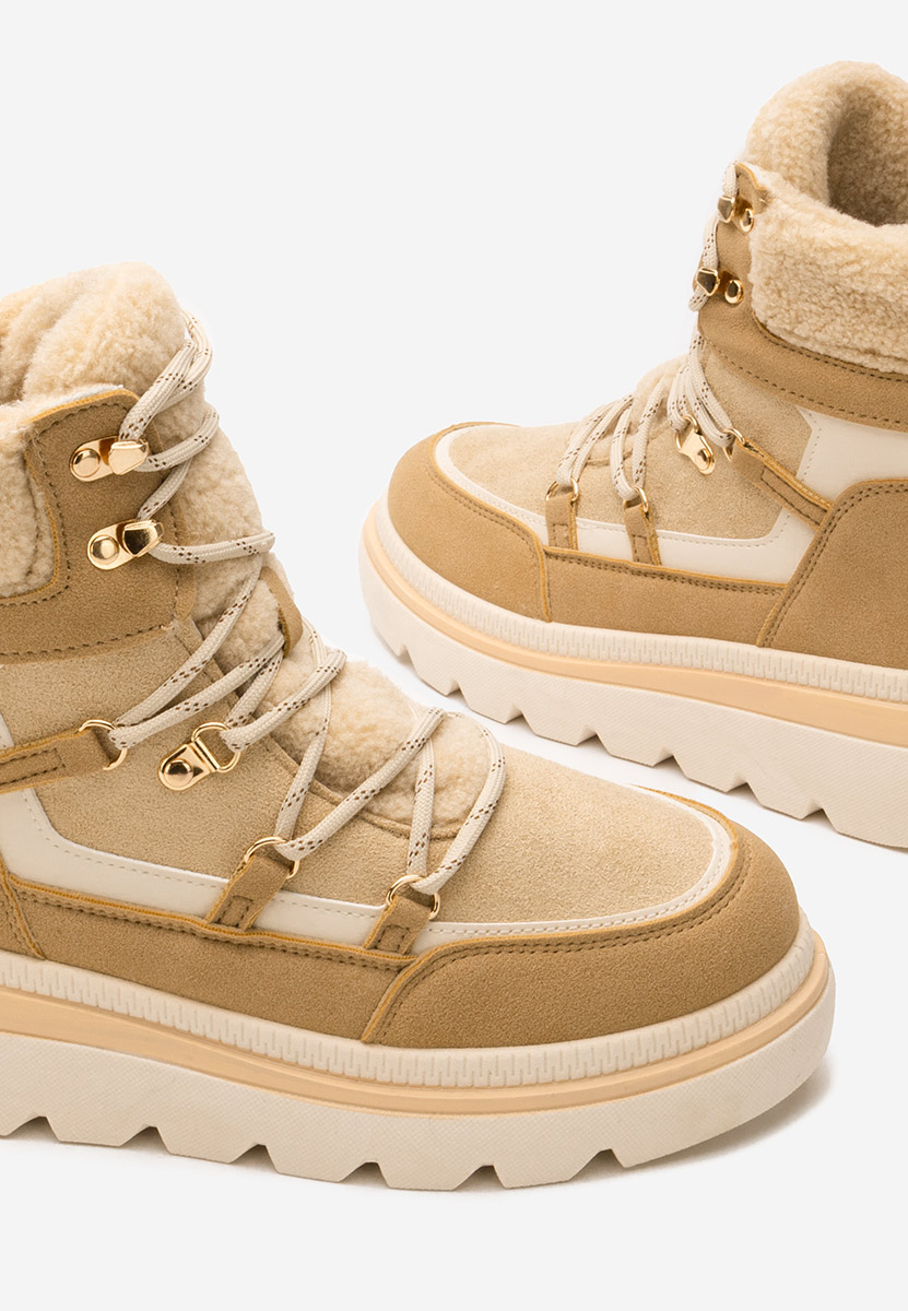 Stivaletti con plateau Mavira cachi