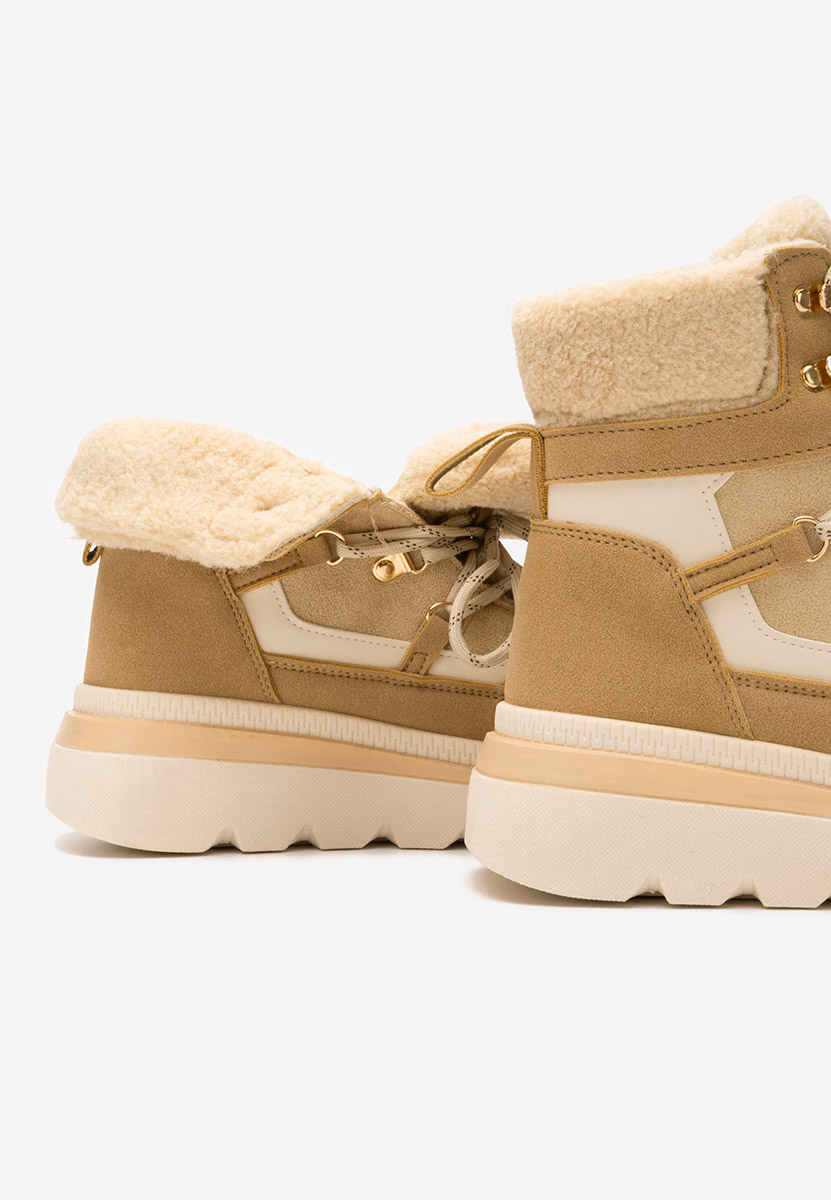 Stivaletti con plateau Mavira cachi