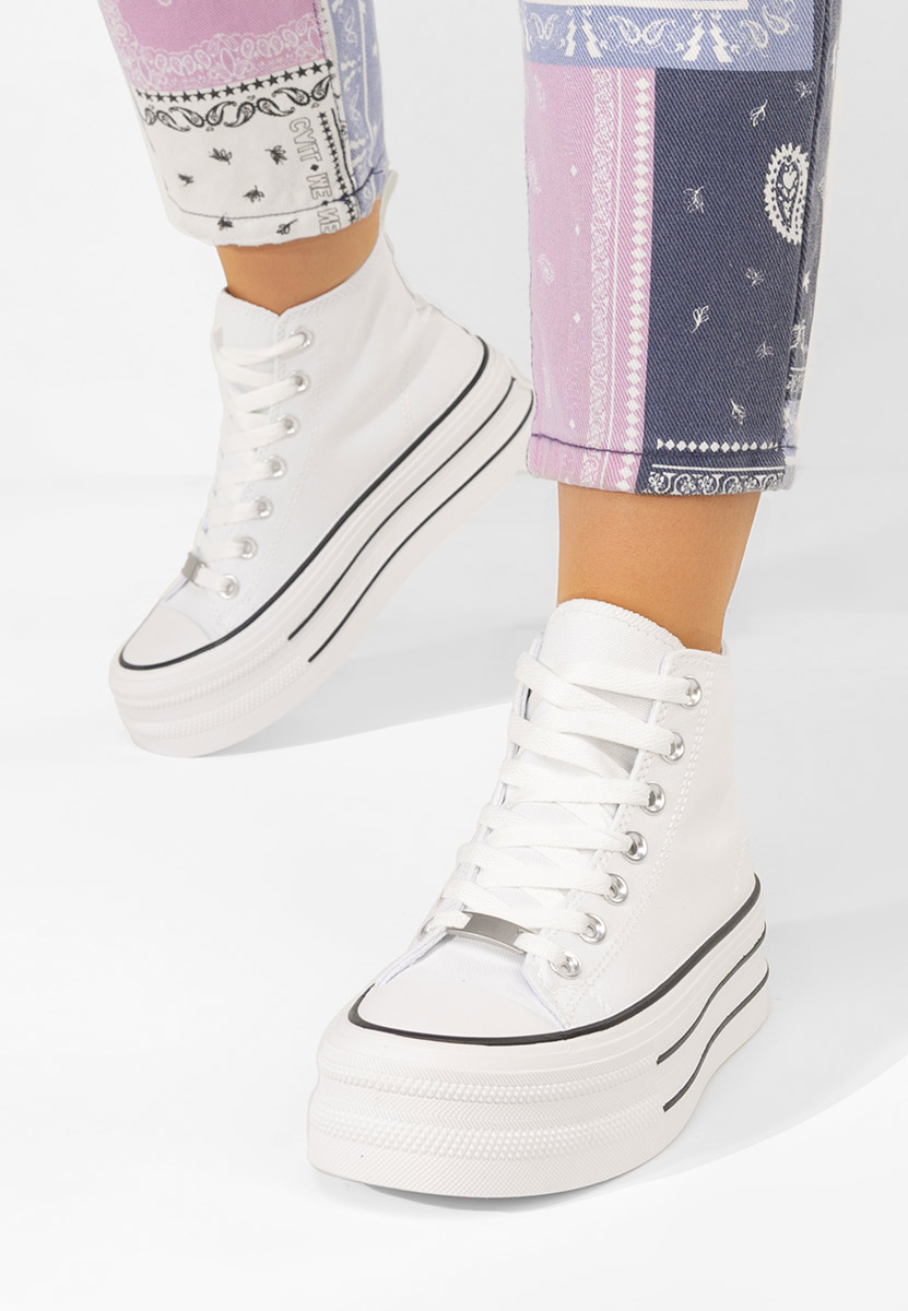 Scarpe da ginnastica con piattaforma Kimala V3 bianchi