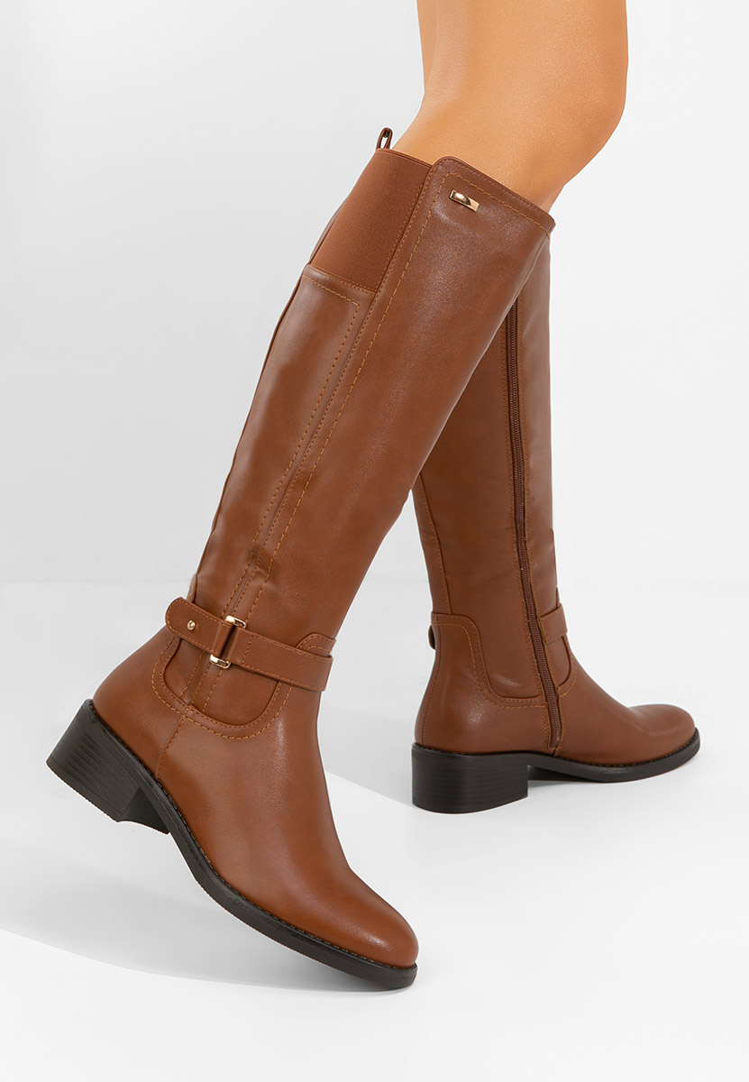 Stivali con tacco basso Eveline camel