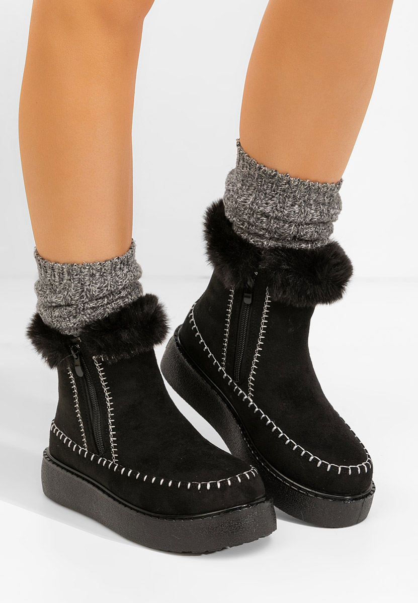 Stivaletti con plateau Delyra nero