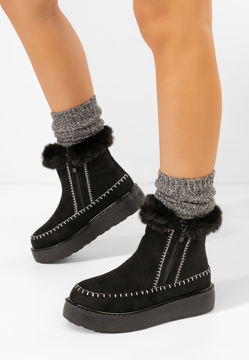 Stivaletti con plateau Delyra nero