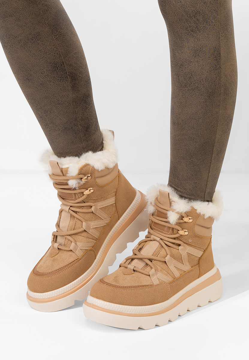 Stivaletti con plateau Nimora cachi