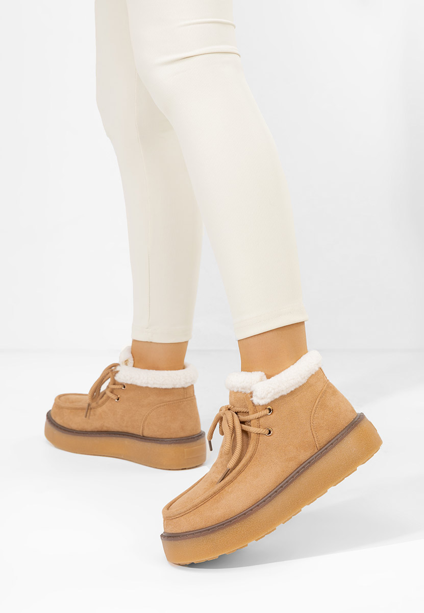 Stivaletti con plateau Novira camel