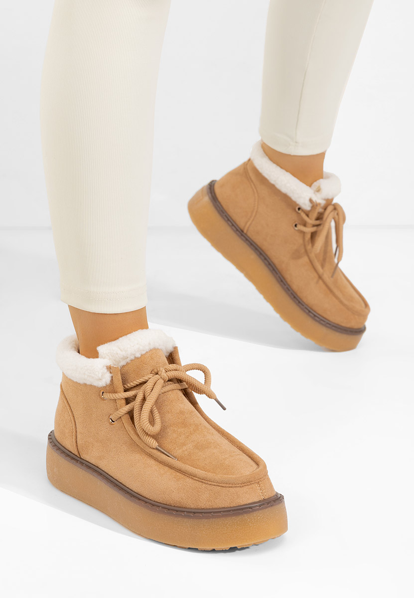 Stivaletti con plateau Novira camel