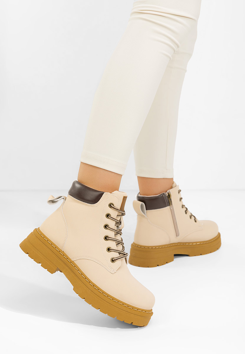 Scarponcini donna Snuvina beige