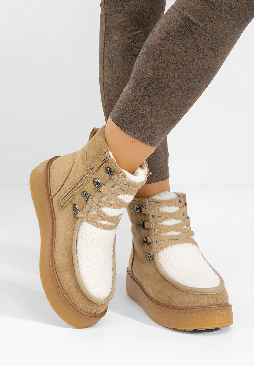Stivaletti con plateau Liraia cachi