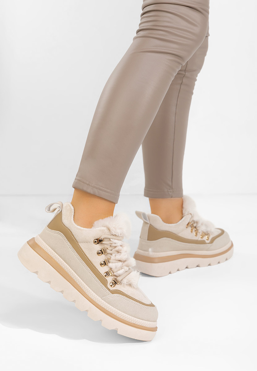 Sneakers donna invernali Clavira beige