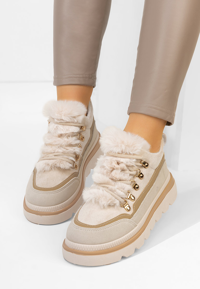Sneakers donna invernali Clavira beige