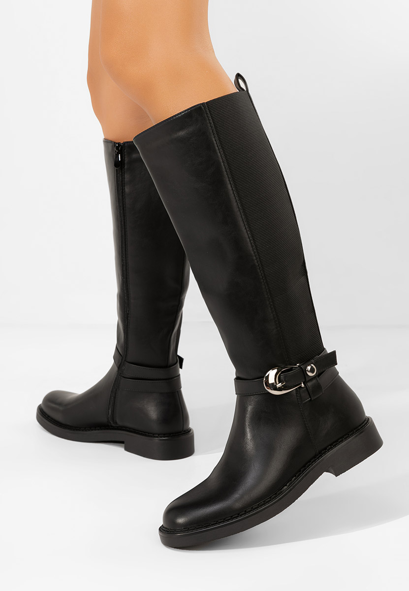 Stivali alti senza tacco Cevina nero