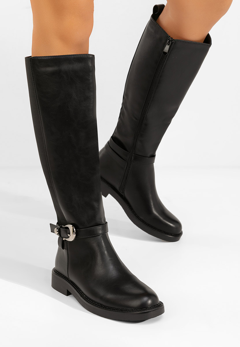 Stivali alti senza tacco Cevina nero