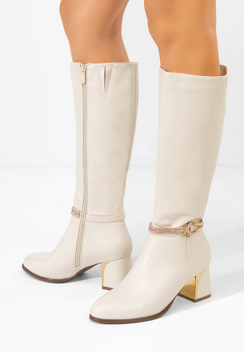 Stivali con tacco Avenora beige