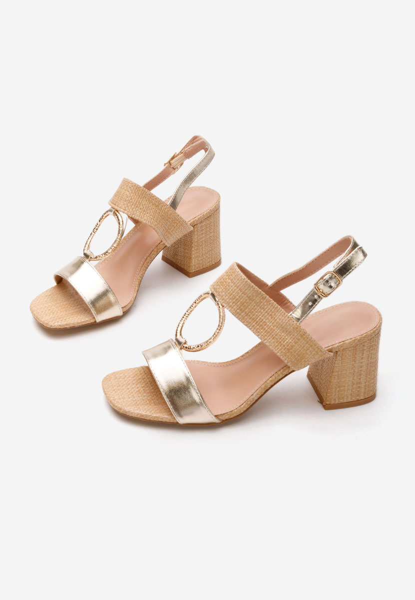 Sandali con tacco largo Annyta oro