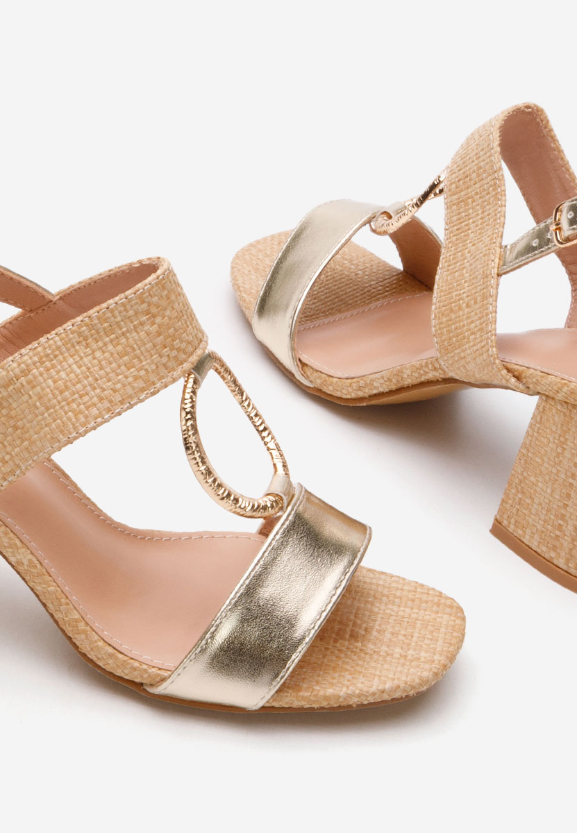 Sandali con tacco largo Annyta oro