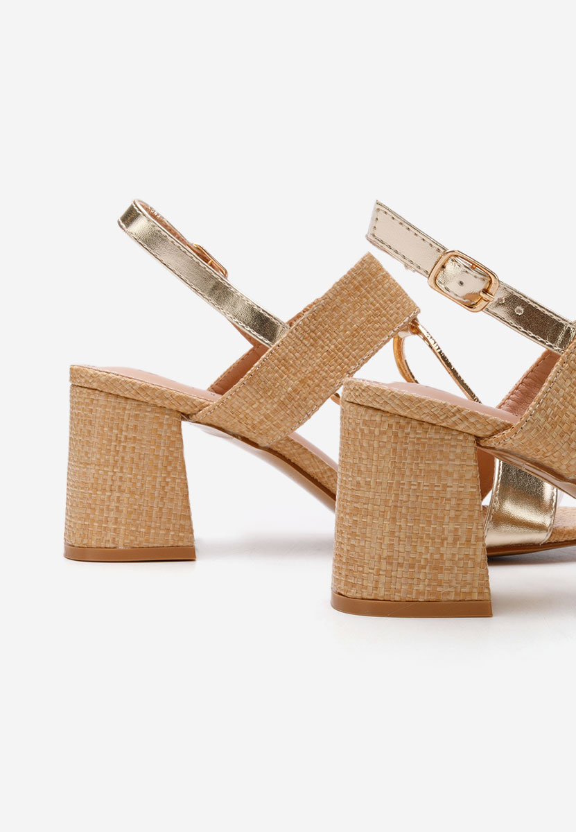 Sandali con tacco largo Annyta oro