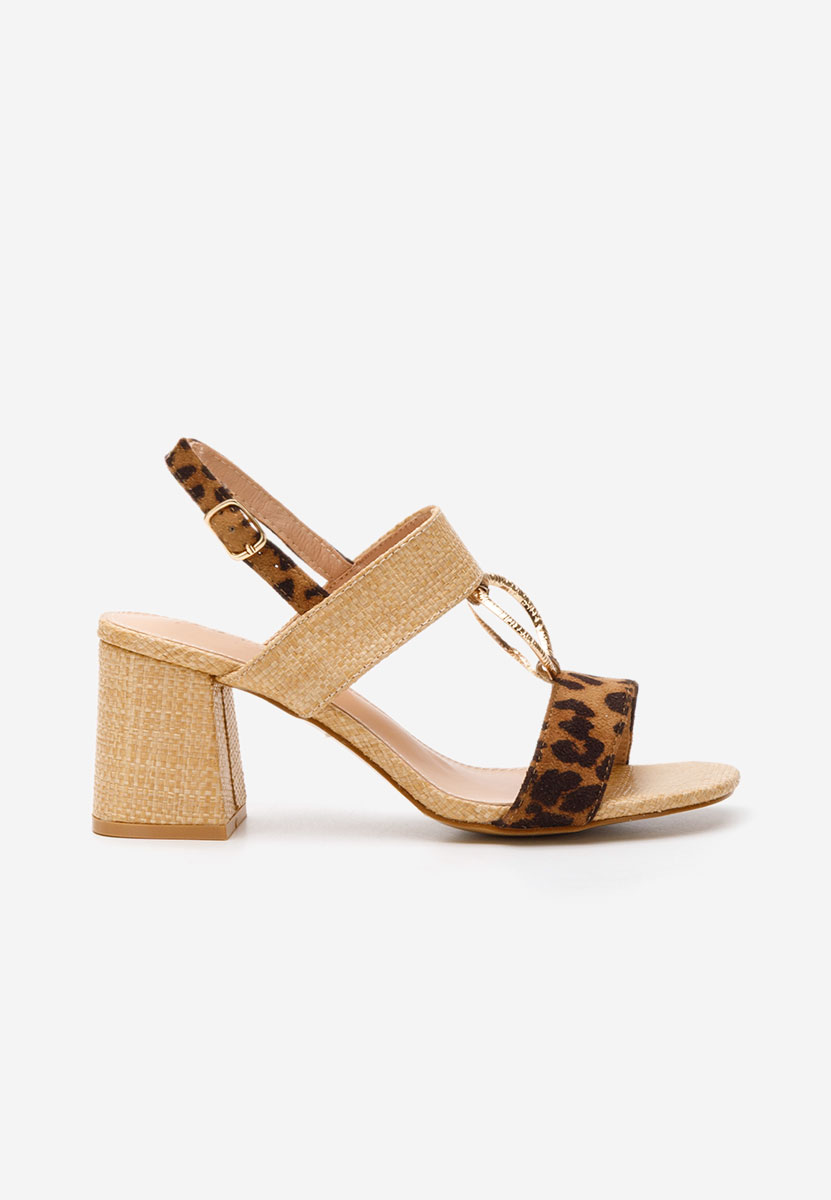Sandali con tacco largo Annyta leopardi