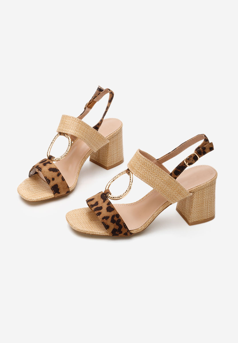 Sandali con tacco largo Annyta leopardi