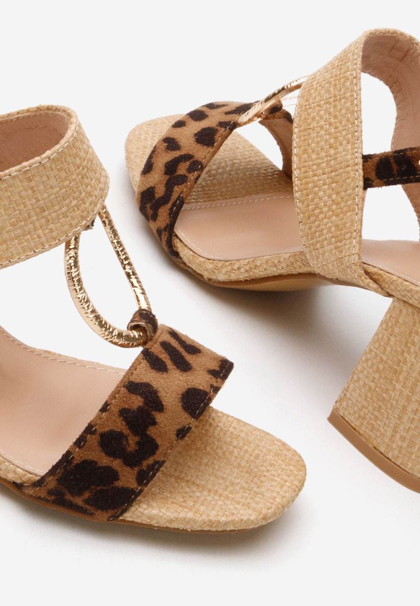 Sandali con tacco largo Annyta leopardi