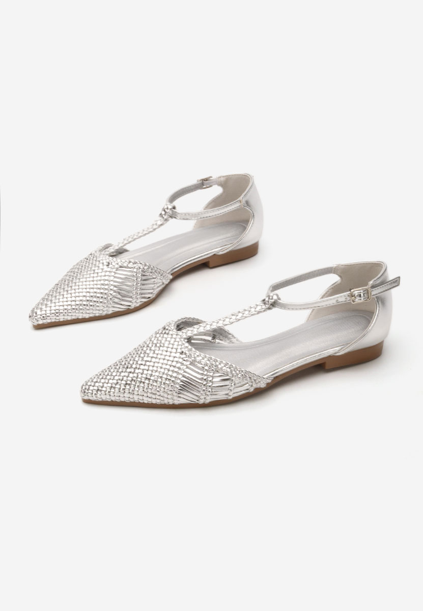 Ballerine a punta Paisley argento